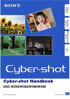 Sony Cyber-shot W390 manual. Camera Instructions.